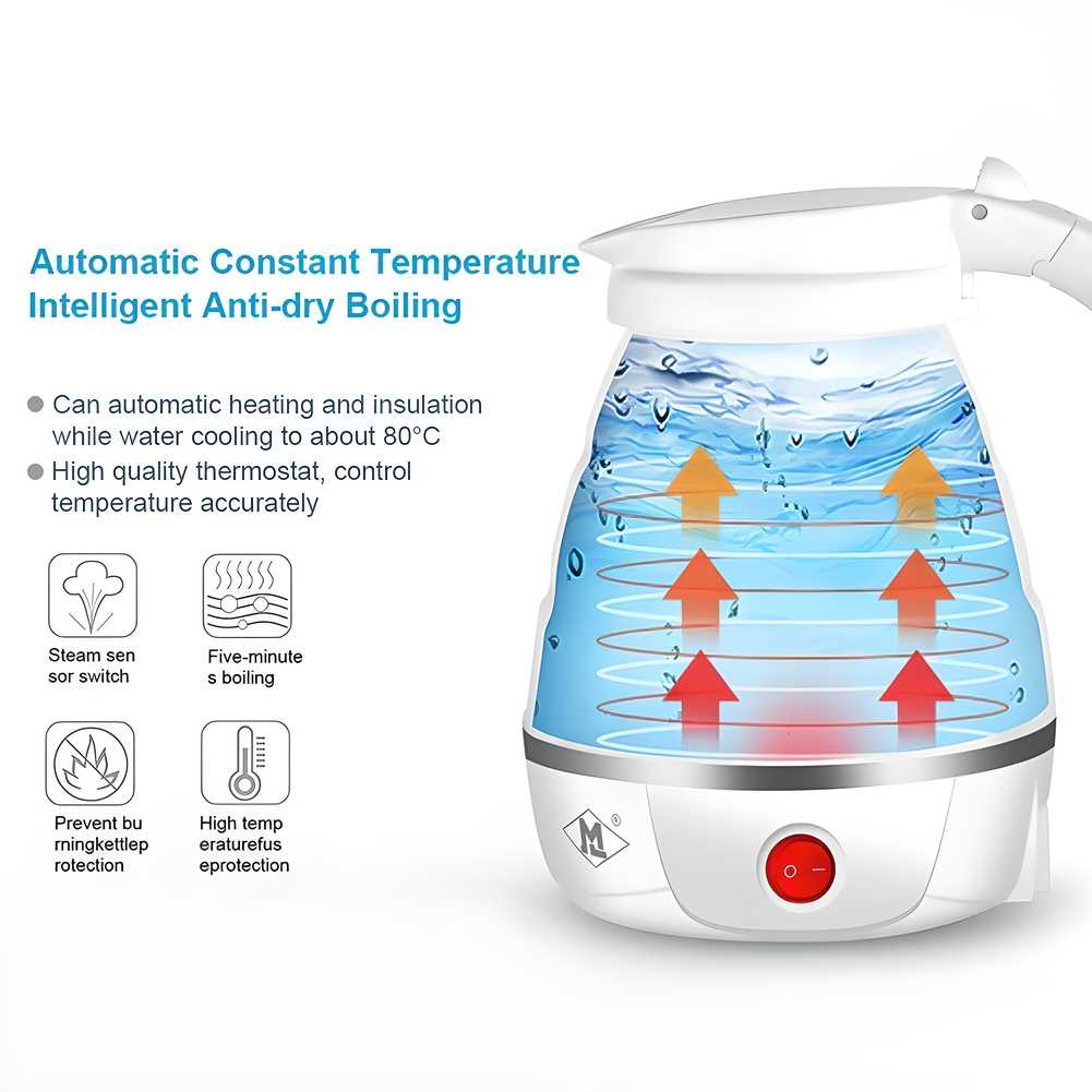 FoldiBoil Kettle: Silicone Foldable Electric Water Kettle